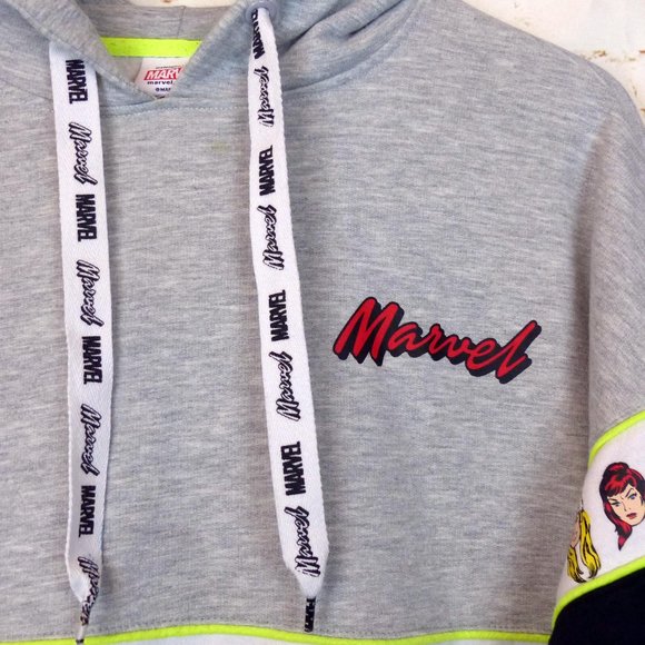 Mad Engine Marvel Comics Character Fleece Hoodie Sweater Youth Kid XL Gray Black - Picture 5 of 13